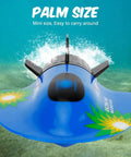 Blue Mini RC Submarine Boat Remote Control Waterproof Diving Toy For Pool And Bath Totally Fun Remote Submarine.