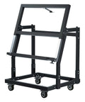Front view of Panel Handler Cart And Shop Stand With Tilting Mover And Rolling Casters For Drywall And Woodworking