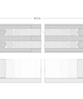 Diagram of Three Eighths Inch Drive 6 Point Impact Socket Set With Rails 38 Piece, showing closed case dimensions.