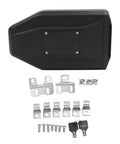 Heavy Duty ABS Motorcycle Side Toolbox Featuring Rugged Stainless Steel Brackets For Secure Tool Stash with hardware.