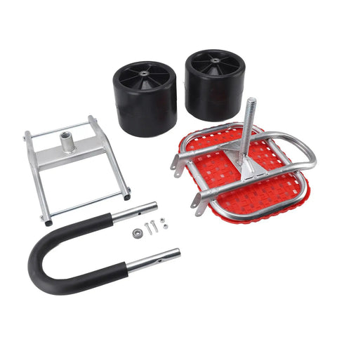 Wheeled Garden Stool With Adjustable Height Iron Construction Movable Labor Saving Patio Seat parts for assembly