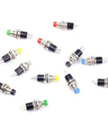 12 Pack 1A 250V AC SPST Momentary Mini Push Button Switches Normal Open 2 Pins 6.9mm Thread Compact Power Switches