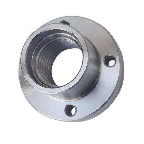 Two Inch Steel Faceplate For Wood Lathe With 1 8 TPI Thread, Heavy Duty Mount Plate For Turning Projects, angled view