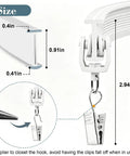 Flexible Bendable Curtain Track Ceiling And Wall Mount Kit Easy Install 12 Foot Sliding System For RV Bay Shower Curtain Rods White Durable Aluminum Includes Mounting Brackets And Hardware hook clip size diagram with plier-closed clasp