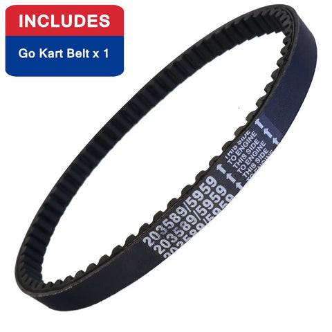 30 Series Go Kart Drive Belt For 212cc 196cc Engines Six Point Five HP, heavy-duty replacement belt front view, fits Manco and TrailMaster.