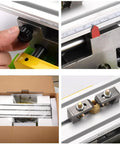 Precision Milling Machine Worktable With Multifunction Drill Vise Fixture For Hobbyist Shops, adjustable handwheel, scale close-up