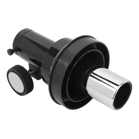 Easy Install 90mm ABS Telescope Focuser Seat Mount For 1.25 Inch Eyepieces, side screws visible, black focus knob and lens tube