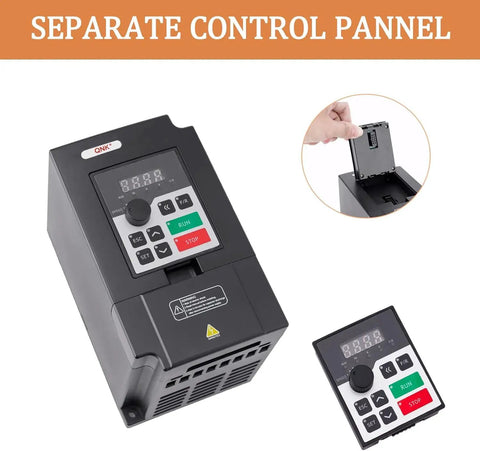 Beefed Up 1.5KW VFD Motor Speed Controller with removable control panel for CNC spindle inverter 3 phase converter 220V