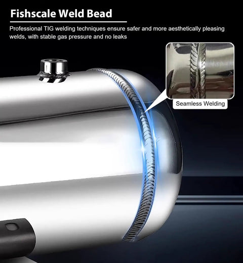 Heavy Duty 8L Portable Air Compressor Receiver Tank Made From Top Tier 304 Stainless Steel For Car Tires And Industrial Tasks Durable Mirror Finish With Secure Mount Brackets And Essential Fittings Fits Under Hood Or In Garage Easy Install No Rust