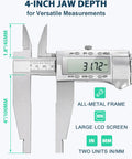 20 Inch Digital Caliper with 4 Inch Jaw Depth, full metal frame, large LCD screen displaying 31.72 mm, pro grade precision tool