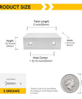 Dimensions of 10 Pack Brushed Nickel Cabinet Pulls One And Five Sixteenths Inch Finger Pulls for Cabinets with measurements and screws.