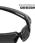 Close-up of Vision Type X Safety Glasses With Advanced Anti Fog And Scratch Resistant Lenses Lightweight Black Frame Protective Eyewear