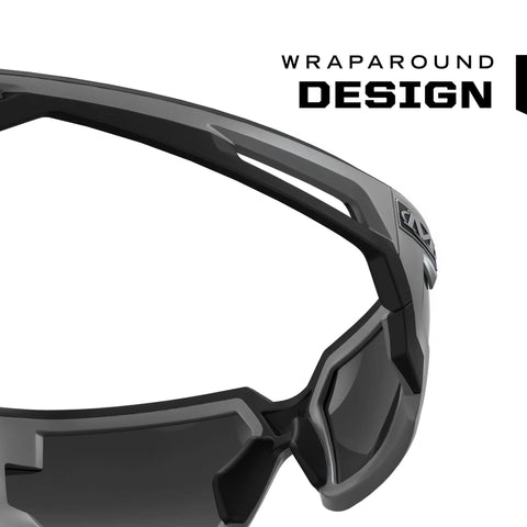 Close-up of Vision Type X Safety Glasses With Advanced Anti Fog And Scratch Resistant Lenses Lightweight Black Frame Protective Eyewear