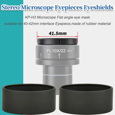 Two Piece Eyepiece Eyeshields Kit For Microscope Rubber Eye Cups Replacement 44mm Diameter Flat Angle Eyepiece Guards For 40 To 42mm Interface Stereo Microscope Accessory, 41.5mm
