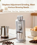 Hitting The Sweet Spot With Next Level Electric Single Dose Coffee Grinder 83Mm Steel Conical Burrs Stepless Adjustment And Zero Static Control For Barista Grade Espresso Filter Brews Black on kitchen counter.