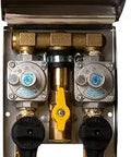 Outdoor Gas Plug System With 2 PSI, One Half Inch NPT Bottom Inlet, Two Three Eighths Inch Quick Disconnect Outlets, CSA Approved