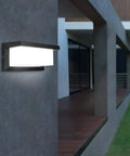 Outdoor Wall Porch Light LED Matte Black Exterior Lamp IP65 Waterproof With Three Color Temperature Options installed on wall