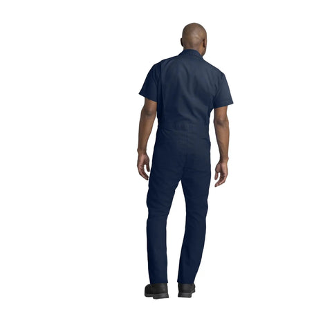 Back view of Men's Navy Blue Lightweight Coveralls With Breathable Touchtex Pro Poplin Material Designed For Zero Drag Performance And Built Tough For Your Daily Grind.