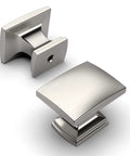 10 Pack Brushed Satin Nickel Cabinet Knobs And Pulls Set - 1-1/8 Inch Single Hole Square Drawer Handles for kitchen cabinets ZH0011