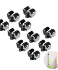 Heavy Duty Wall Mounted Mop Broom Holder Rack Set Of 10 Clips with adjustable grip handles and wall-mount installation.