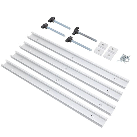 Track Slider Kit Aluminum Alloy Woodworking Guide Rail With Double Section Contour Seamless T Slot Miter Track Pre Drilled