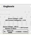 Back view of Hands On Soldering Practice Kit For Beginners DIY Electronics Training Board showing voltage calculations