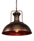 YSGUYILT Vintage Industrial Pendant Lights E26 Retro Metal Hanging Lights, rust-colored 33 cm lamp for kitchen or restaurant.