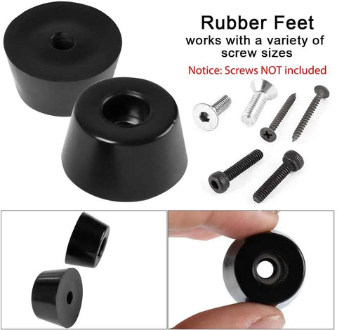 19 Pack Rubber Feet Bumpers With Metal Washers For Furniture And Cabinets, No Mark Floor Protectors shown with screws