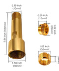 Brass tub spout adapter kit (3 pieces): tall threaded main body, small adapter, and nut; fits 3/4" IPS and 1/2" IPS pipes.