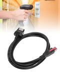 USB Barcode Scanner Cable For POS Systems And Printers, Durable PVC 5.9ft USB Cord displayed with scanning device in warehouse