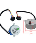 12V DC Stepper Motor With Micro Reducer 35BYJ46 Synchronous Motor for heater thermostat repair, showing size dimensions and plug