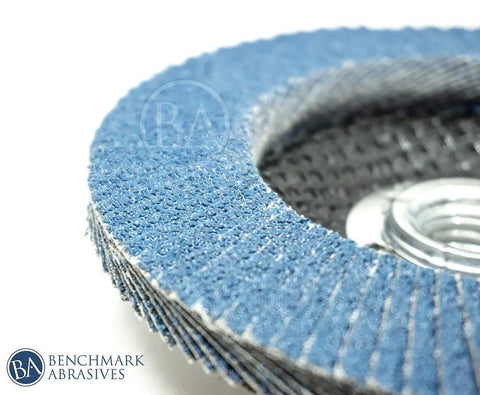 Pro Grade High Density Jumbo Zirconia Type 29 Flap Discs 4-1/2 Inch 60 Grit 10 Pack, 5/8-11 Thread For Angle Grinder, Fast Stock Removal, Smooth Finishing, Beveling, Deburring, Rust Removal