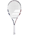 Boost Drive Strung Tennis Racquet For Beginners With Lightweight Graphite Frame And White Finish, Comfortable 4 1 8 Inch Grip