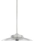 Medium Size Brushed Nickel Pendant Light With Dimmable Control And Seeded Glass Shade In Classic Schoolhouse Vibe For Kitchens Living Rooms Dining Areas And Bedrooms