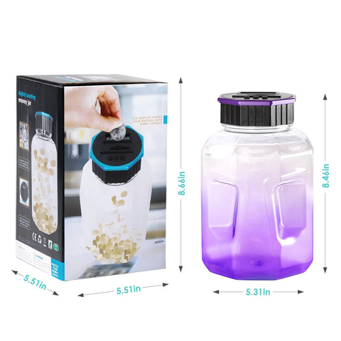 X Large Piggy Bank For Adults And Kids With Digital Coin Counter And LCD Display 2.4L Capacity Holds 2000 Plus US Coins