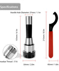 Rock Solid R8 ER32 Tool Holder 7/16 Inch Shank with specifications for CNC milling and precision threading.