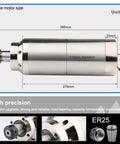 4KW Water Cooled Beefy High Torque Milling Spindle With ER25 Chuck And XY20 4 Hole Aerial Plug 100mm Diameter for CNC