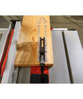 Heavy Hitter 18v Portable Table Saw 8 1/4 Inch Blade Bare Tool cutting a wooden plank with precision fence.