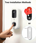 Anti Theft Doorbell Bracket For Arlo Video Doorbell 2K 2nd Gen, Easy No Drill Mount shown with two installation methods