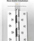 5 Inch Stainless Steel Swing Door Hinge With Silent Bearing For Interior Doors And Cabinets showing smooth opening and screws.