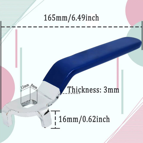 Blue Iron Steel Ball Valve Handle For DN50 Ball Valve Valve Switch Handle Heavy Duty 165mm Length 8x12mm Hole Galvanized Surface Durable Metal Valve Accessory