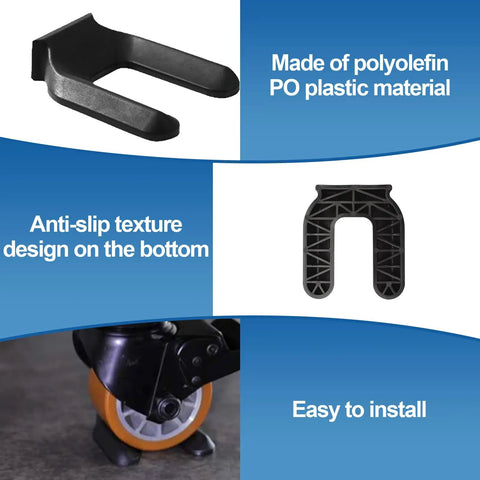 Six Pack Wheel Stopper Cups For 50mm Casters No Slip Floor Protectors showing polyolefin material and anti-slip design
