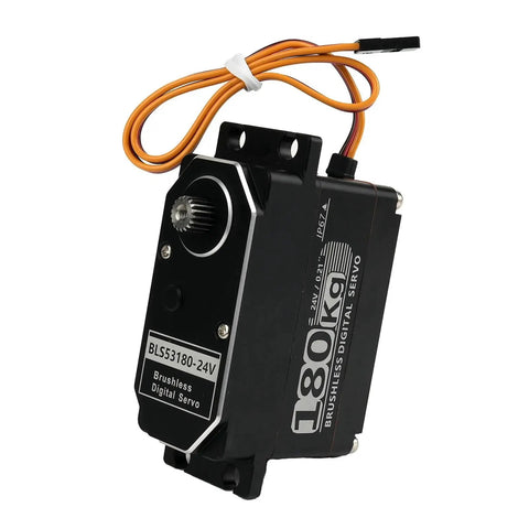 Heavy Duty 180 Kg Cm Digital Servo Motor 24V Brushless High Torque Waterproof Metal Gear 180 Degree Swing For Robotics RC Cars CNC And Automation Ideal For Industrial Robots And Hobby Projects, black metal servo