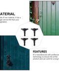 Four Pack Black Iron T Shape Door Hinges For Wooden Doors With Eight Screw Holes Bearing Design For Smooth Quiet Operation