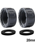 Get Your 2pcs Round Threaded Cap For Pipe Ends With Rubber Seals And Female Hose Connector Kit In 20mm Size To Blank Off Pipes Like A Boss, 20mm