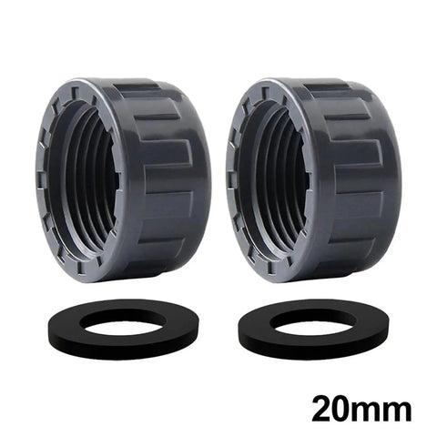 Get Your 2pcs Round Threaded Cap For Pipe Ends With Rubber Seals And Female Hose Connector Kit In 20mm Size To Blank Off Pipes Like A Boss, 20mm