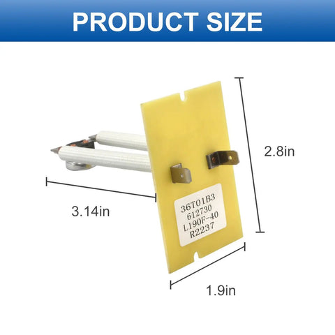 Product dimensions of Furnace Limit Switch 3 Inch Insert C340056P04 Replacement Part For Trane American Standard Heaters 190 Degree Safety Cutoff