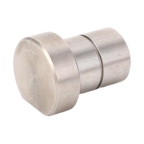Single 20mm stainless steel bench dog for woodworking projects, showing anodized finish and round top design