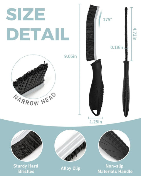 Amazon SXhyf crevice cleaning brush with narrow grout-bristle head and black non-slip handle