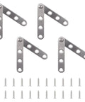 4 Pack 360 Degree Adjustable Pivot Hinges For Cabinets Doors Windows And Bookcases Rotatable Stainless Steel Hidden Knife Hinges Silver Finish